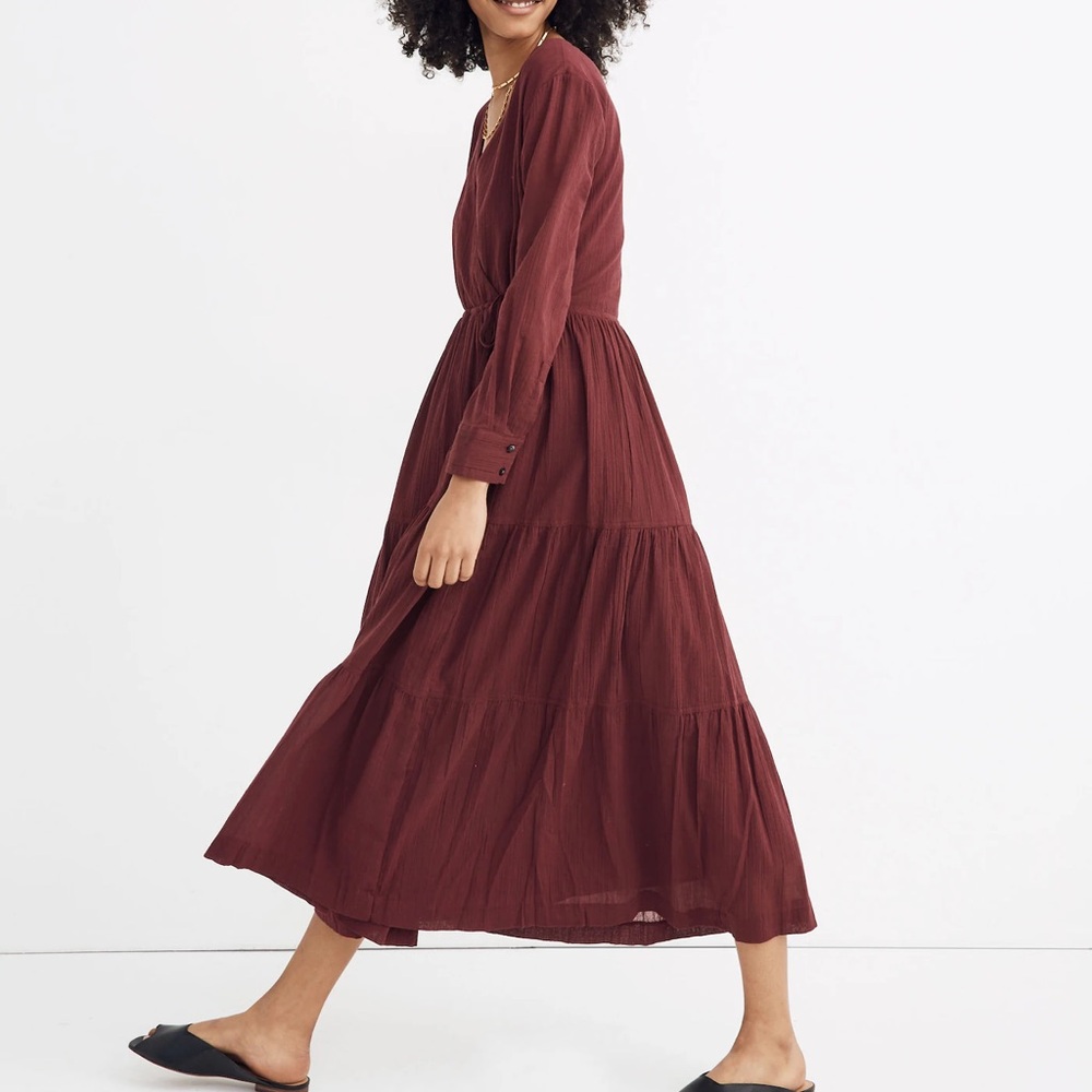 Madewell Burgundy Midi Dress